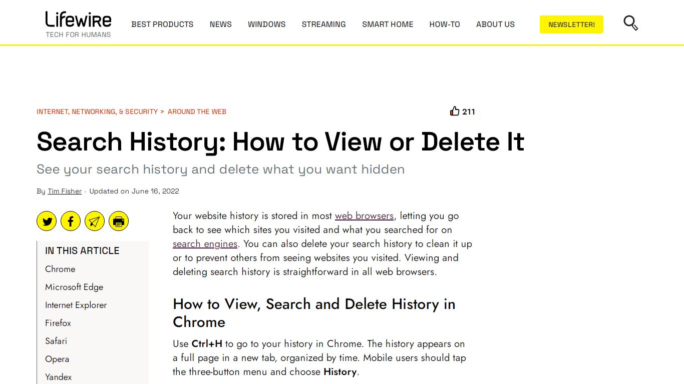 Search History: How to View or Delete It - Lifewire
